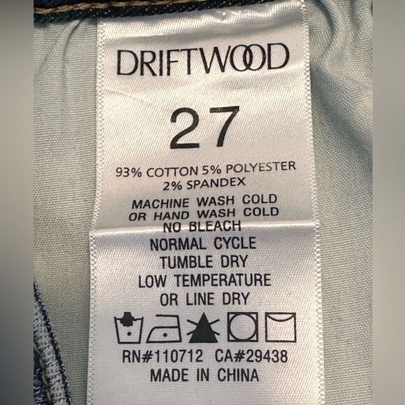 Driftwood Isabel Jeans Size 27, 34 inseam - Picture 6 of 6